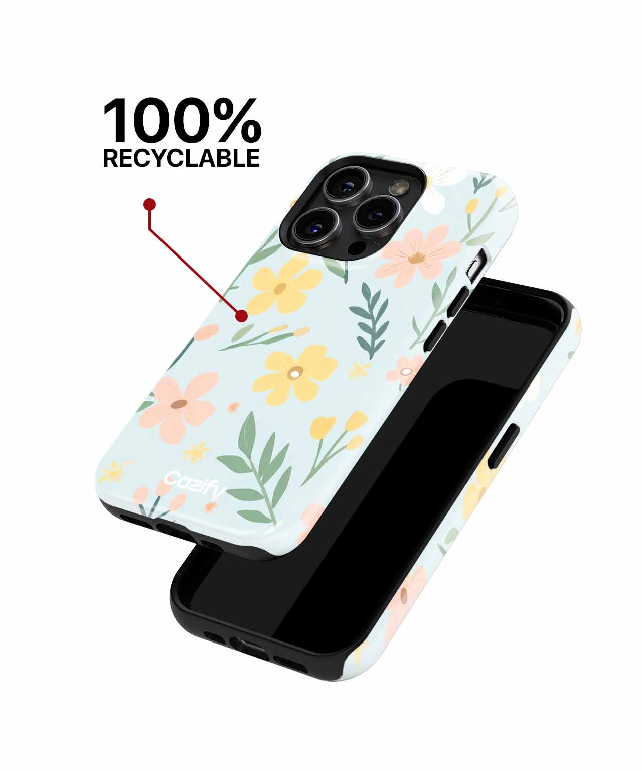 Cheerful Floral Symphony in Blue iPhone case Case Cazify - Delivery Canada