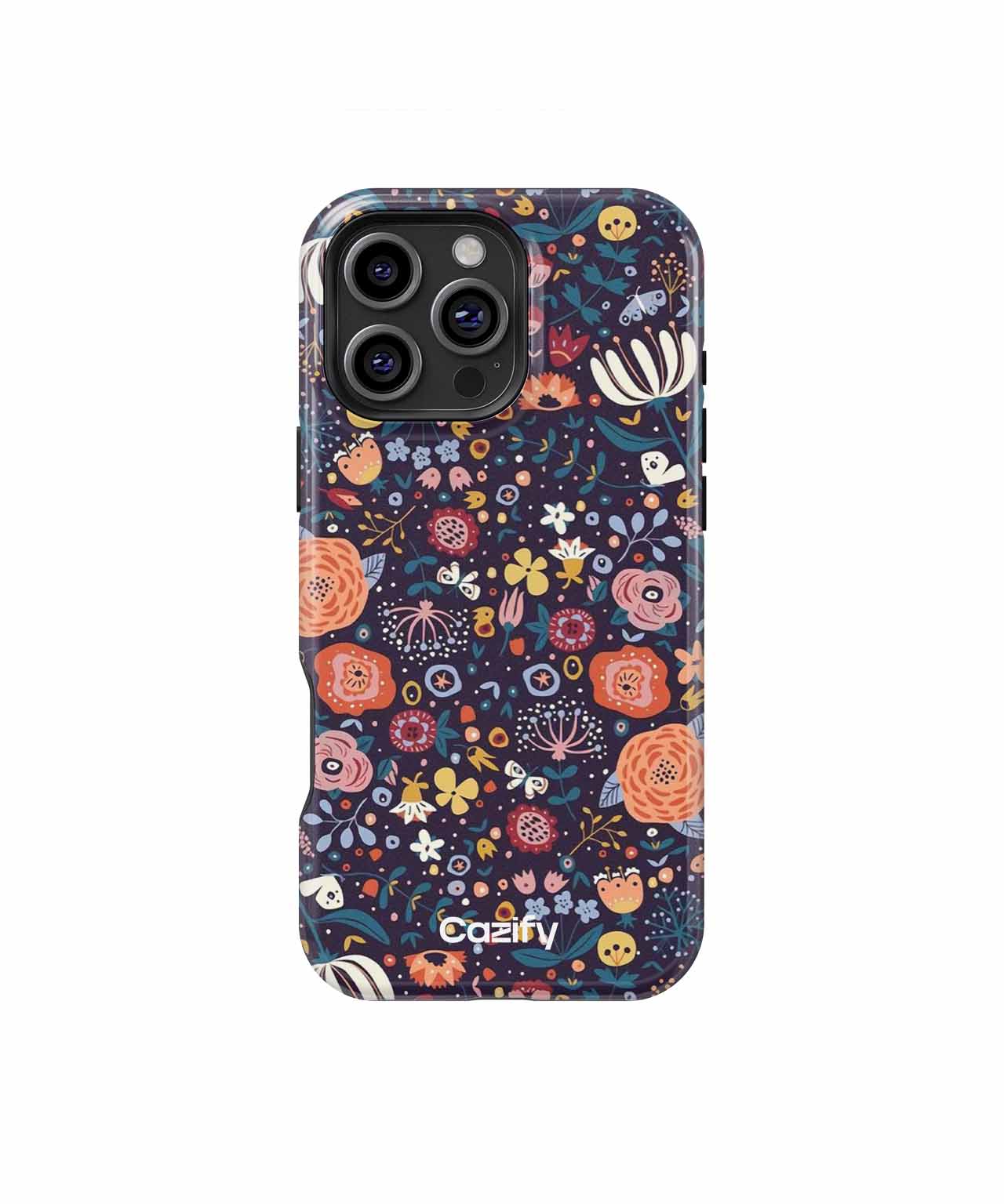 Cheerful Floral Whimsy Under a Starry Sky iPhone case Case Cazify - Delivery Canada