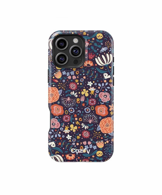 Cheerful Floral Whimsy Under a Starry Sky iPhone case Case Cazify - Delivery Canada