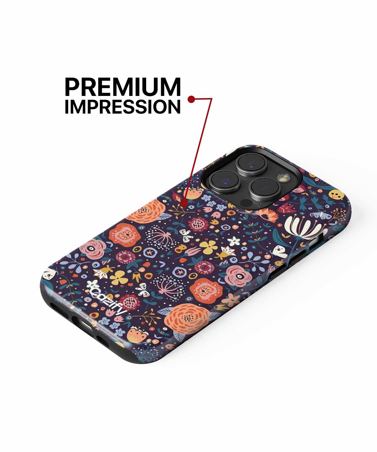 Cheerful Floral Whimsy Under a Starry Sky iPhone case Case Cazify - Delivery Canada