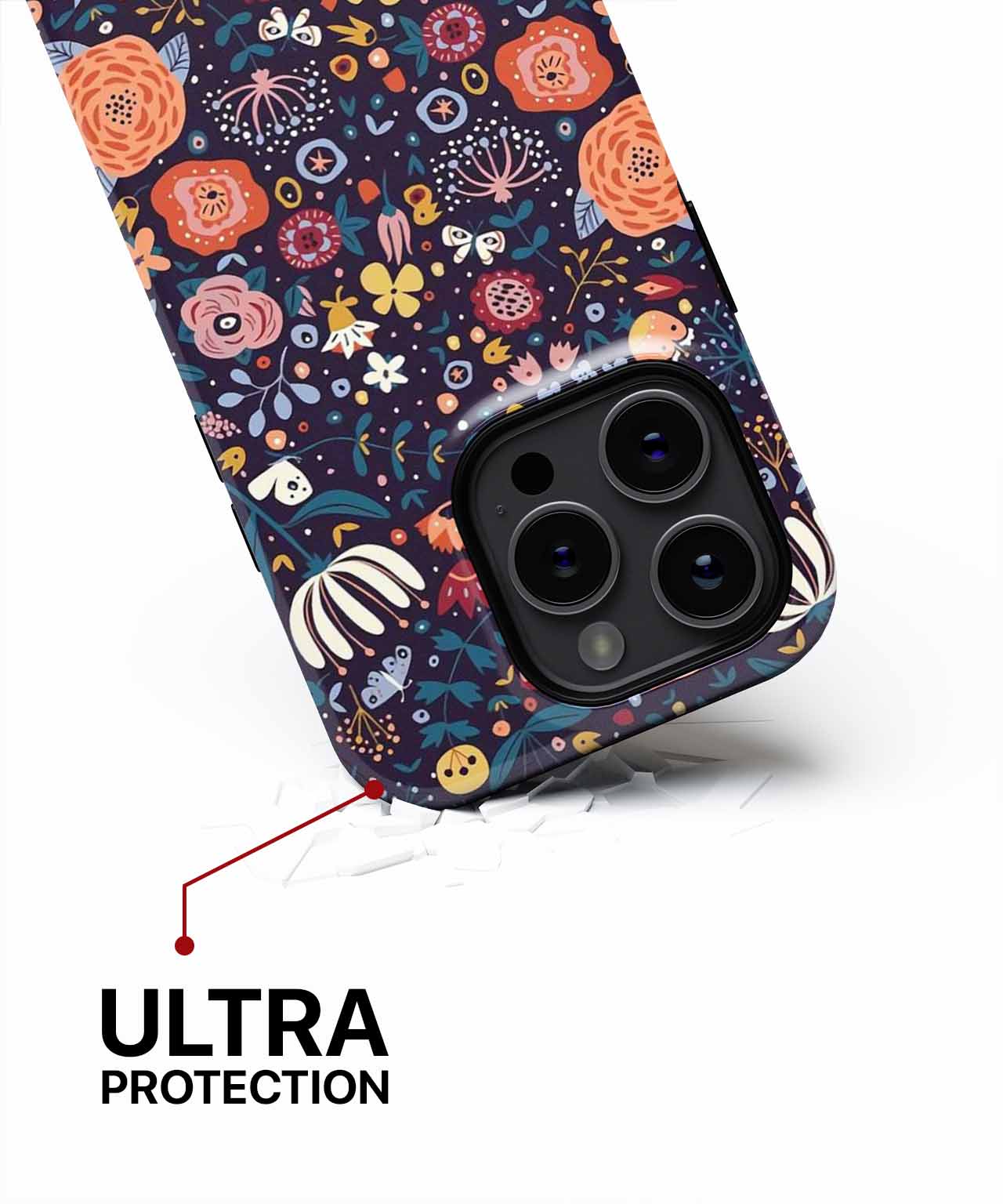 Cheerful Floral Whimsy Under a Starry Sky iPhone case Case Cazify - Delivery Canada