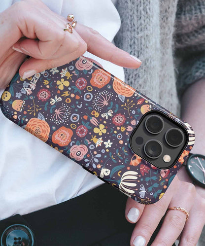 Cheerful Floral Whimsy Under a Starry Sky iPhone case Case Cazify - Delivery Canada