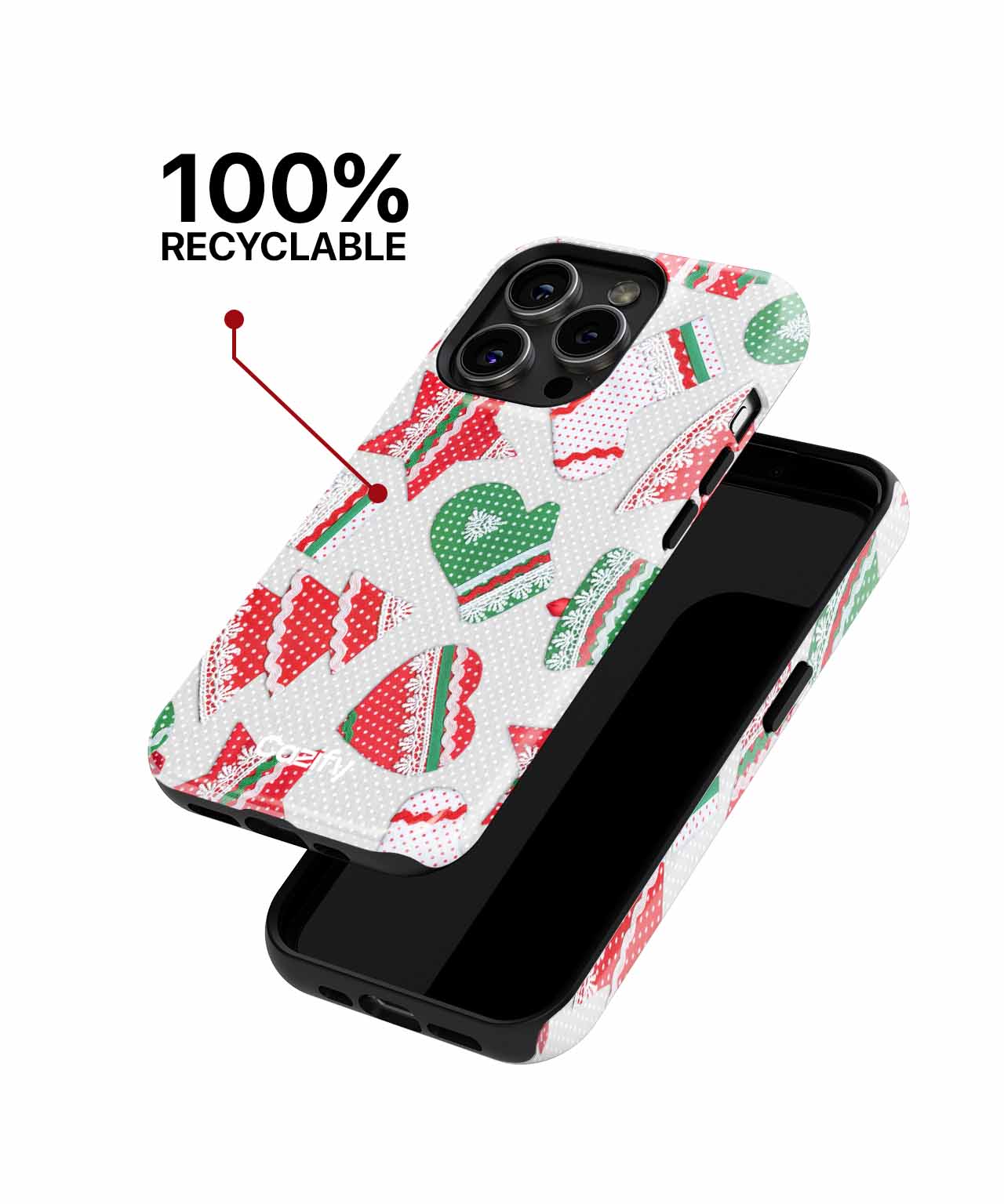 Cheerful Holiday Patterns of Joy iPhone case Case Cazify - Delivery Canada
