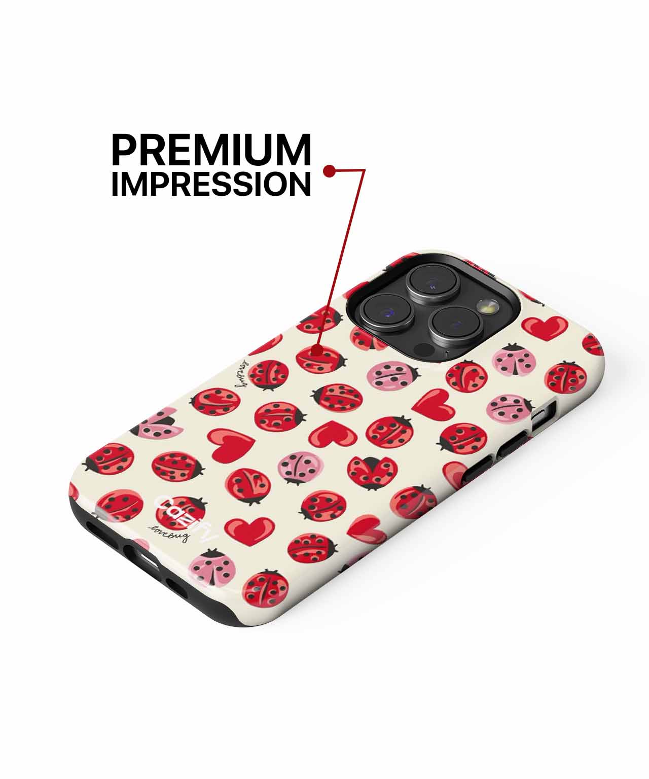 Cheerful Ladybugs and Sweet Hearts Design iPhone case Case Cazify - Delivery Canada
