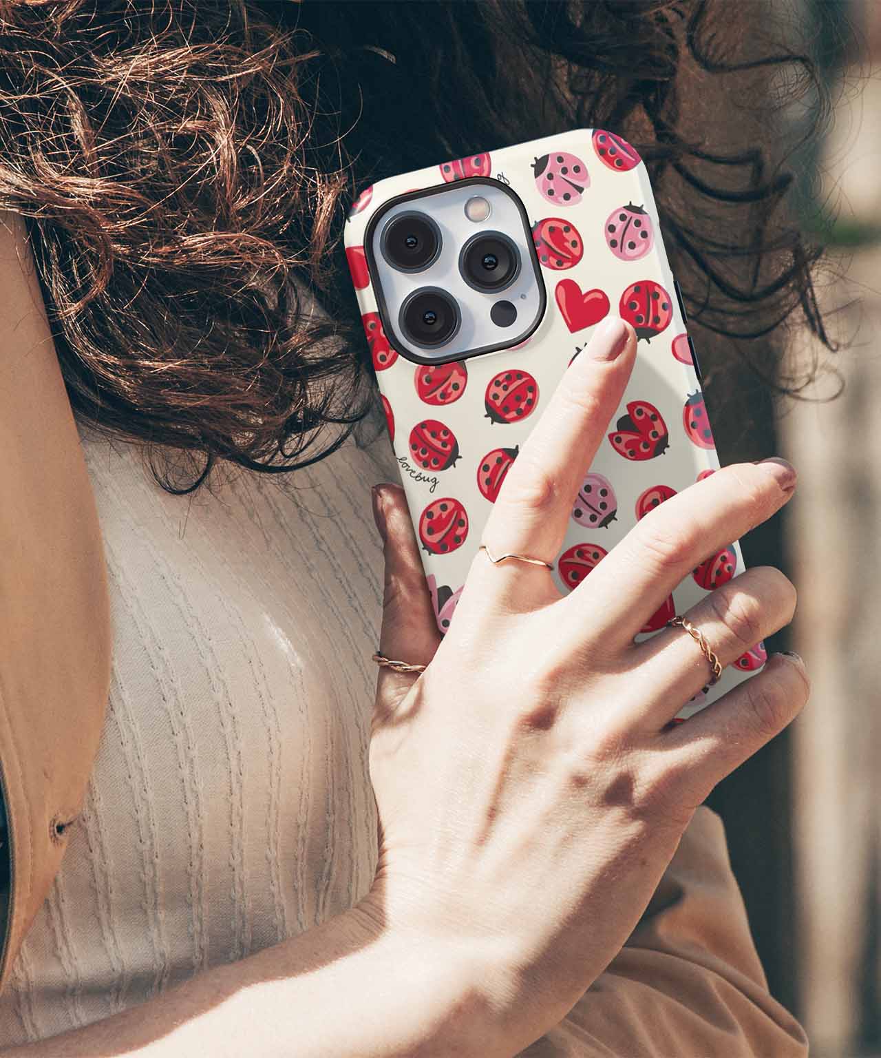 Cheerful Ladybugs and Sweet Hearts Design iPhone case Case Cazify - Delivery Canada