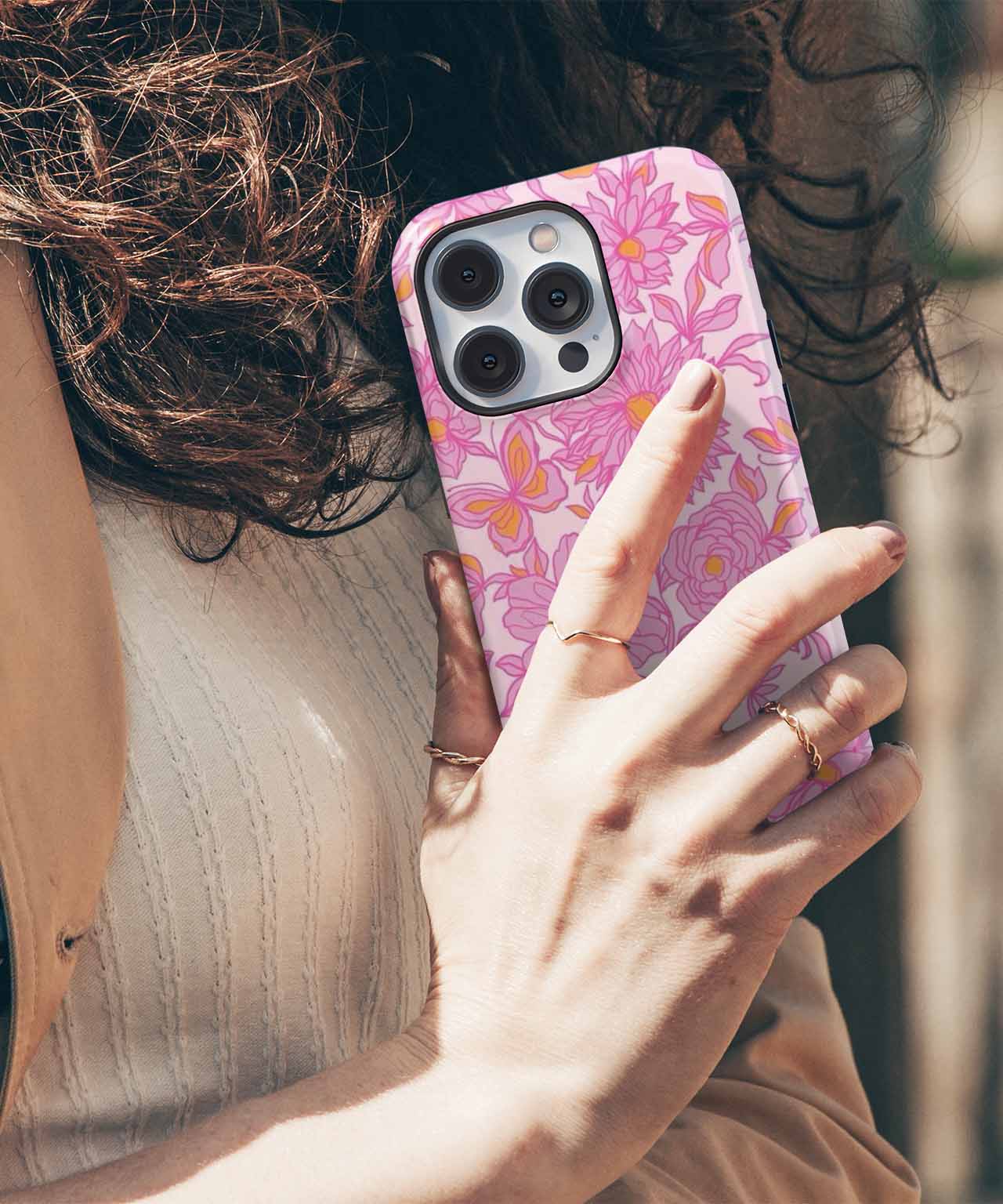 Cheerful Pink Floral Garden Delight iPhone case Case Cazify - Delivery Canada
