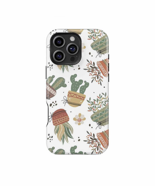 Cheerful Plant Party with Cacti and Flowers iPhone case Case Cazify - Delivery Canada