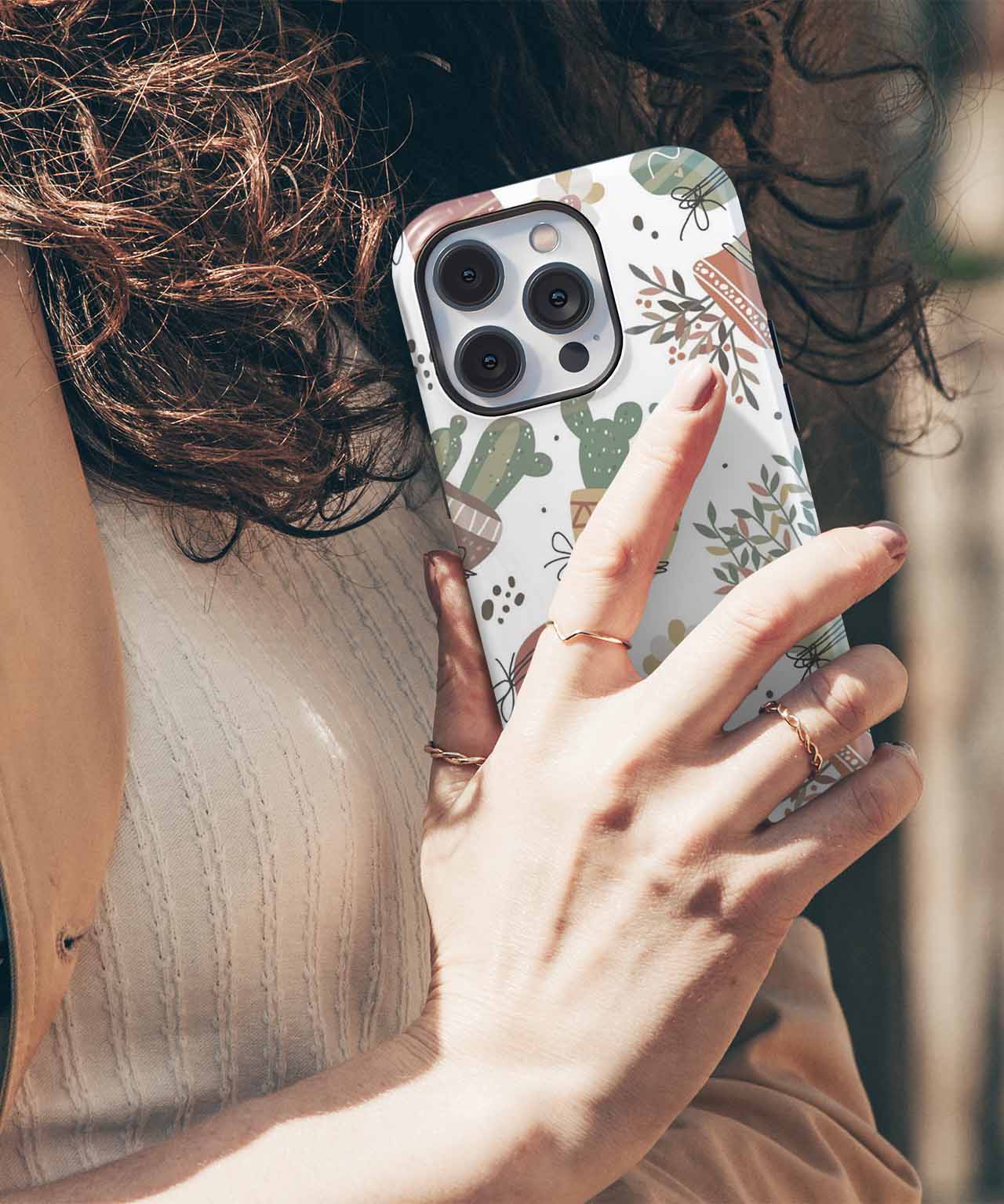 Cheerful Plant Party with Cacti and Flowers iPhone case Case Cazify - Delivery Canada