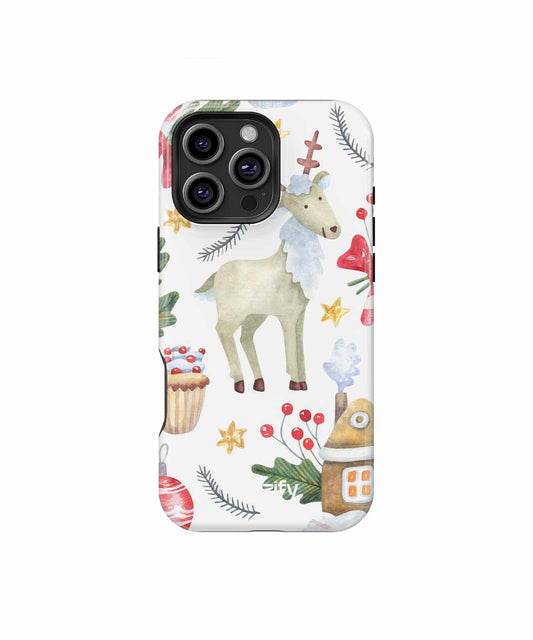 Cheerful Reindeer Among Holiday Treats iPhone case Case Cazify - Delivery Canada