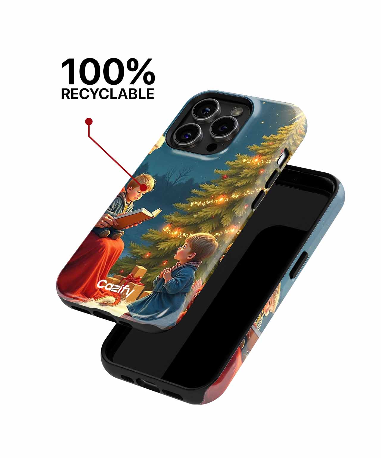 Cheerful Santa Reading Tales to Kids iPhone case Case Cazify - Delivery Canada