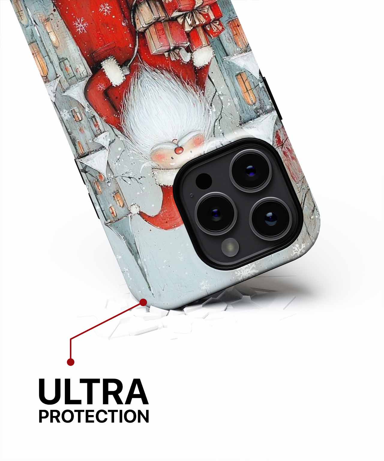 Cheerful Santa with Pile of Gifts iPhone case Case Cazify - Delivery Canada
