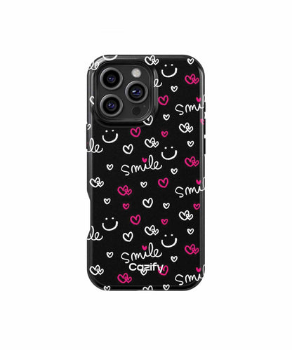 Cheerful Smile Heart Pattern Design iPhone case Case Cazify - Delivery Canada