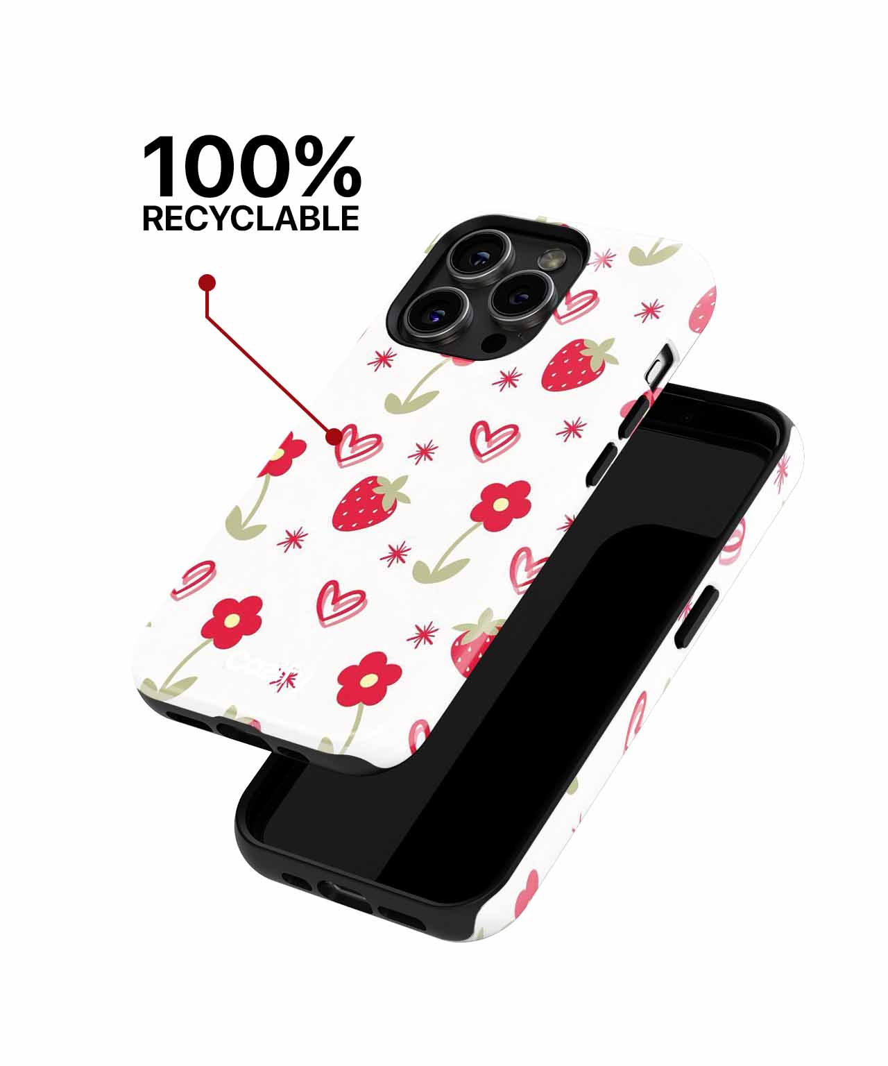 Cheerful Strawberry Flower Garden Pattern iPhone case Case Cazify - Delivery Canada