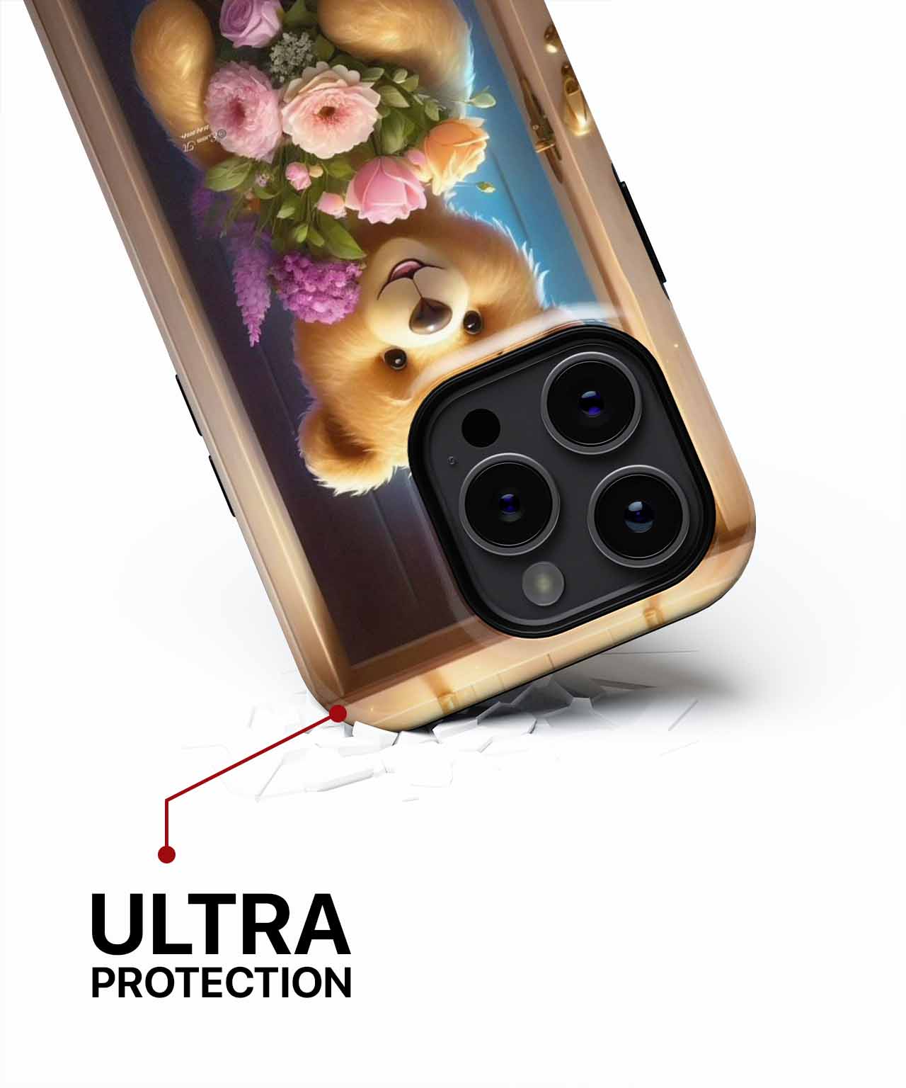 Cheerful Teddy Bear Delivers Flowers iPhone case Case Cazify - Delivery Canada