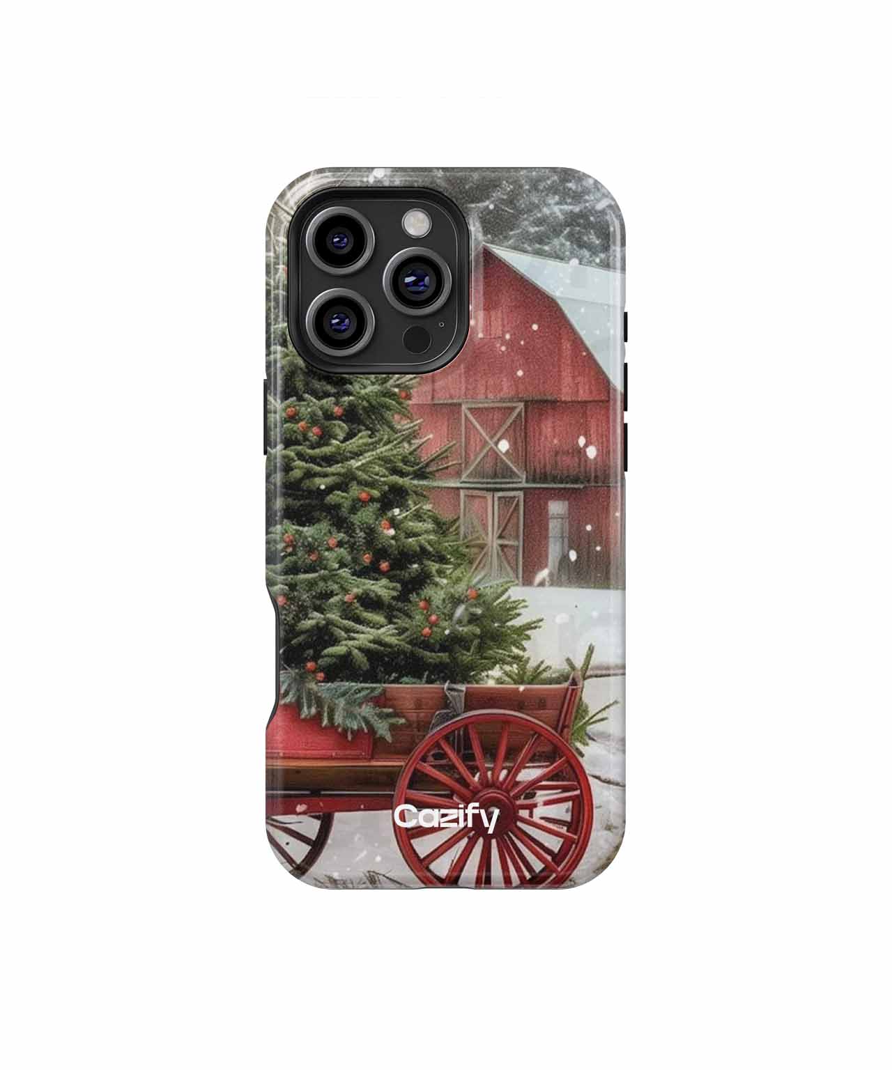 Cheerful Winter Tree on a Wagon iPhone case Case Cazify - Delivery Canada