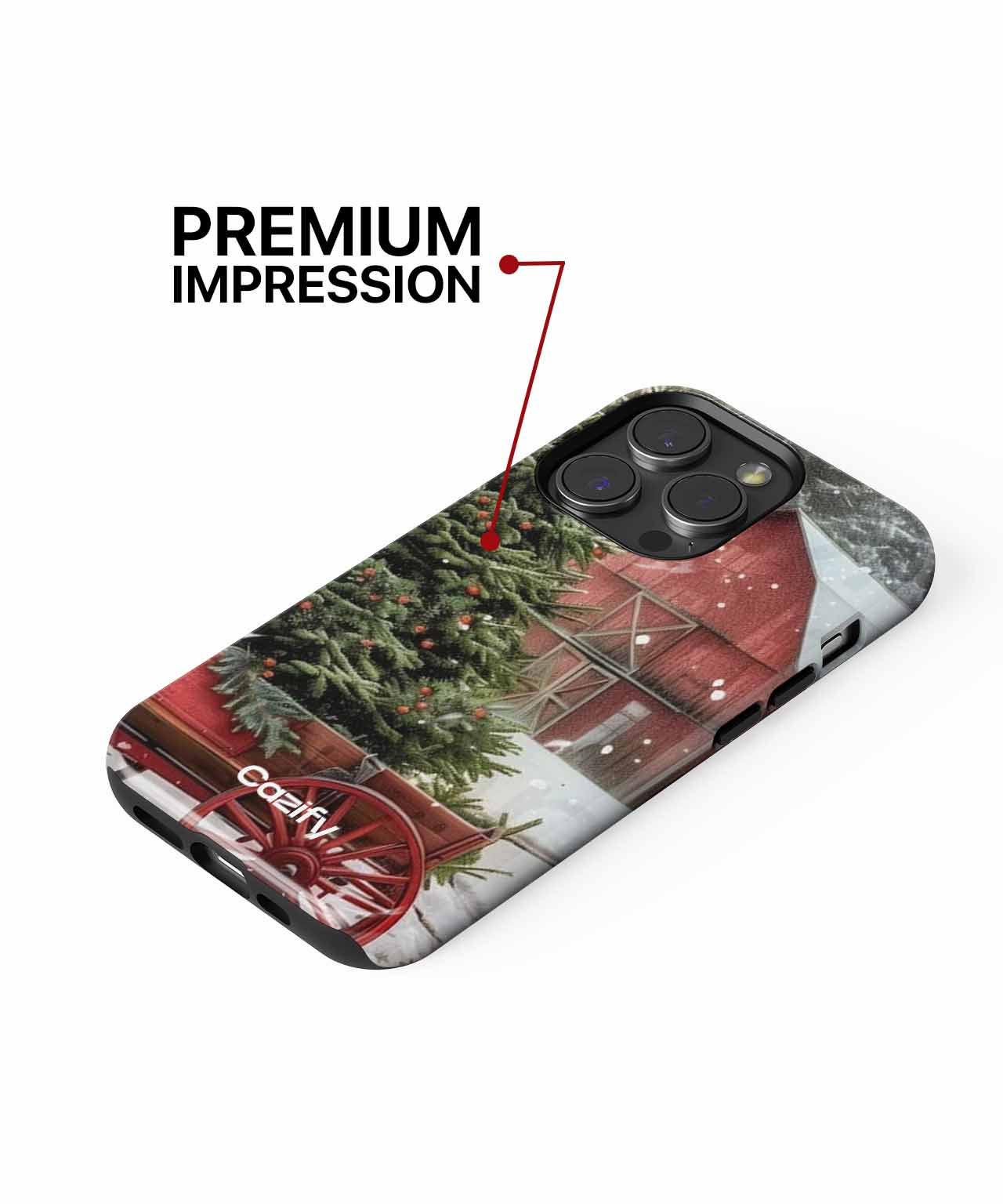 Cheerful Winter Tree on a Wagon iPhone case Case Cazify - Delivery Canada