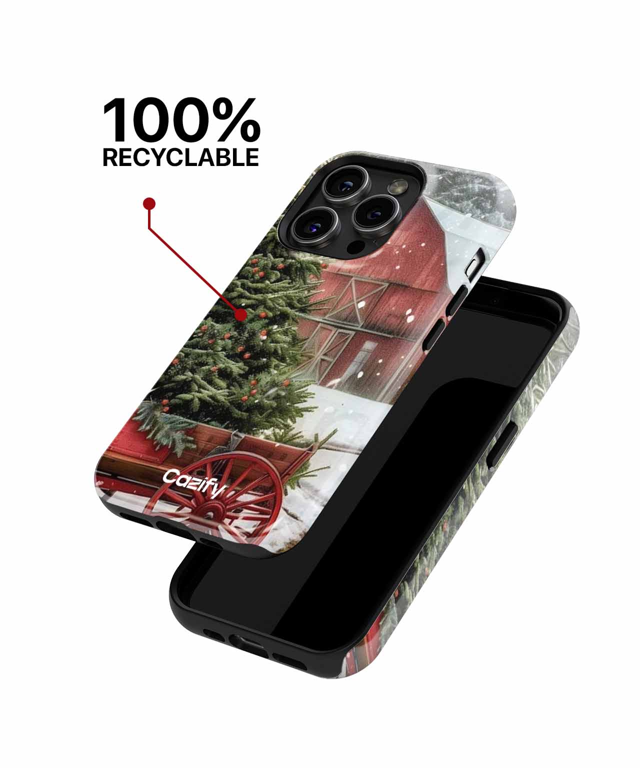 Cheerful Winter Tree on a Wagon iPhone case Case Cazify - Delivery Canada