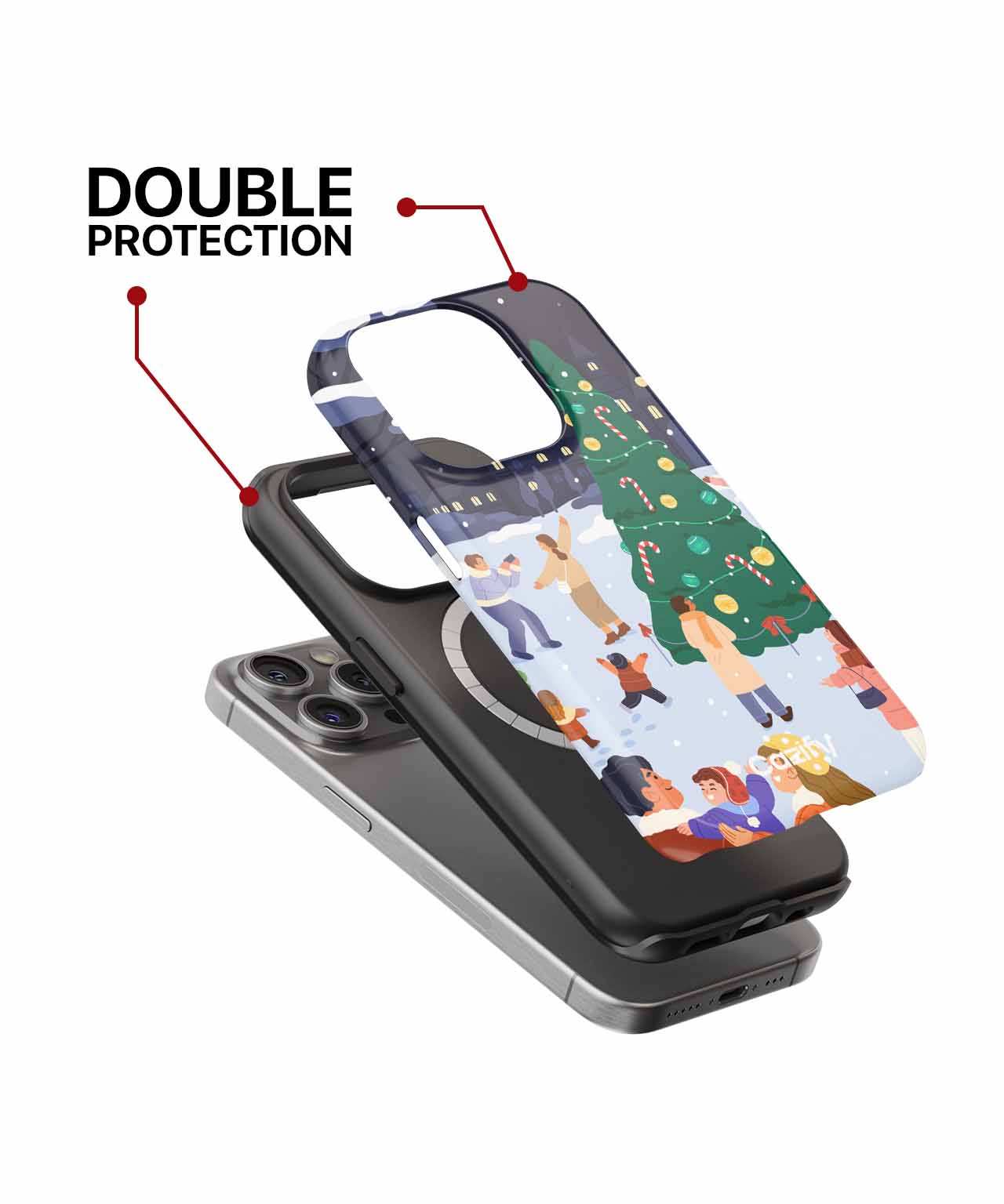 Cheerful Winter Wonderland Family Gathering iPhone case Case Cazify - Delivery Canada
