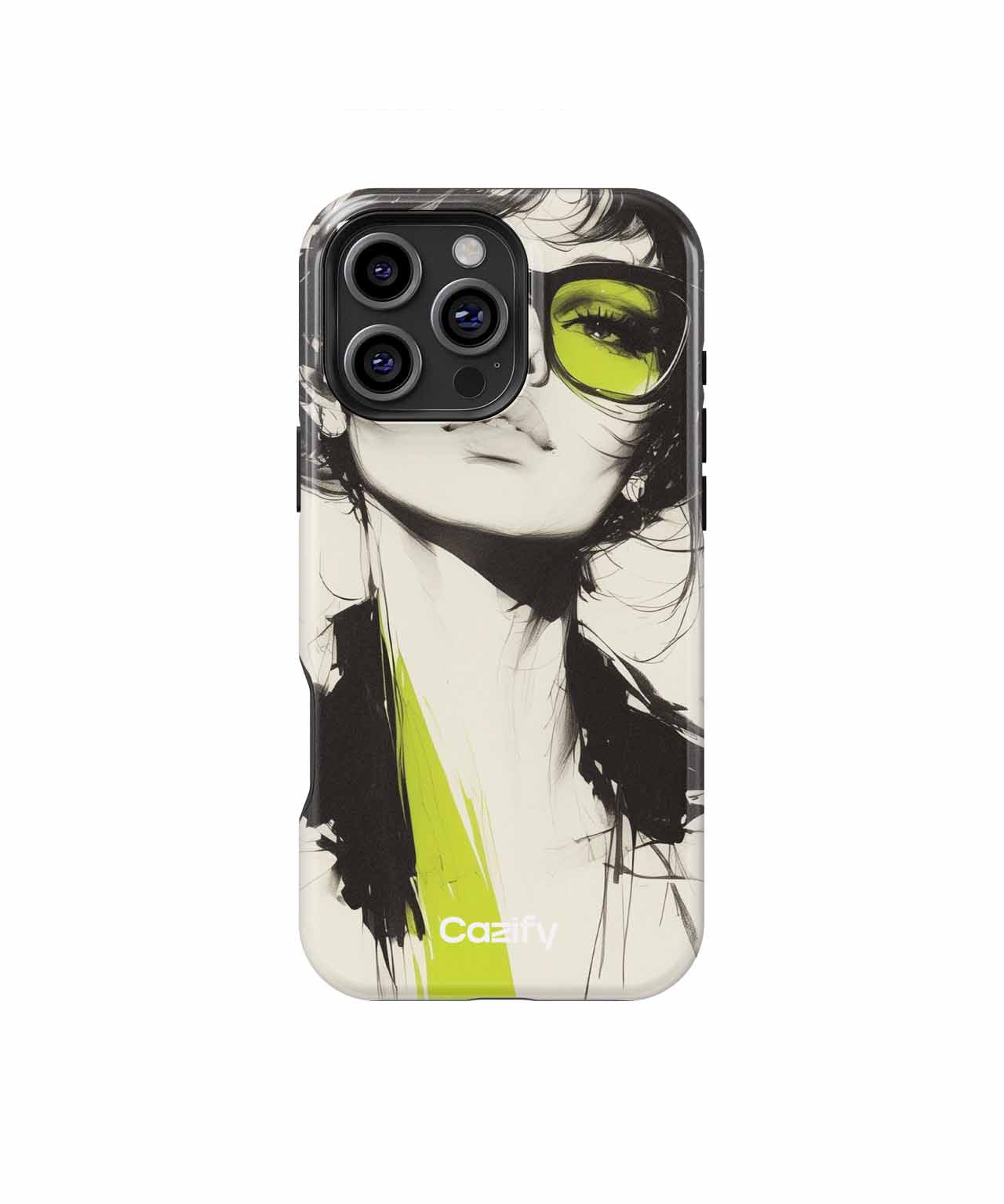 Chic Fashionista with Bold Glasses iPhone case Case Cazify - Delivery Canada