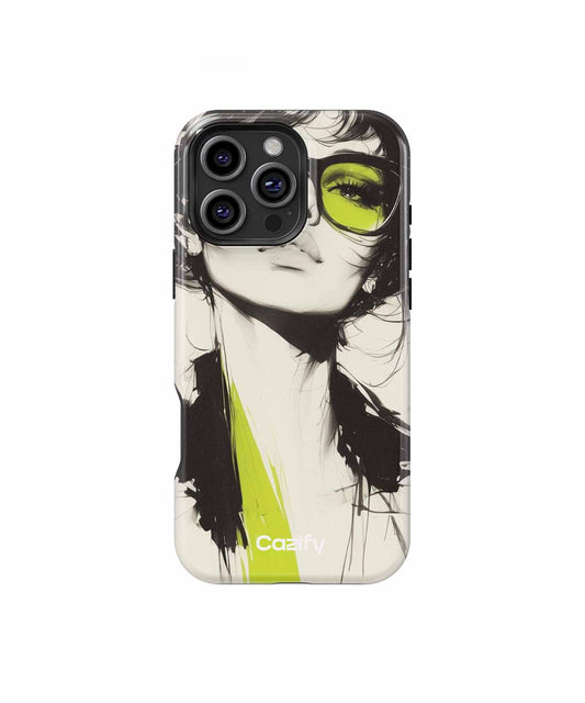 Chic Fashionista with Bold Glasses iPhone case Case Cazify - Delivery Canada