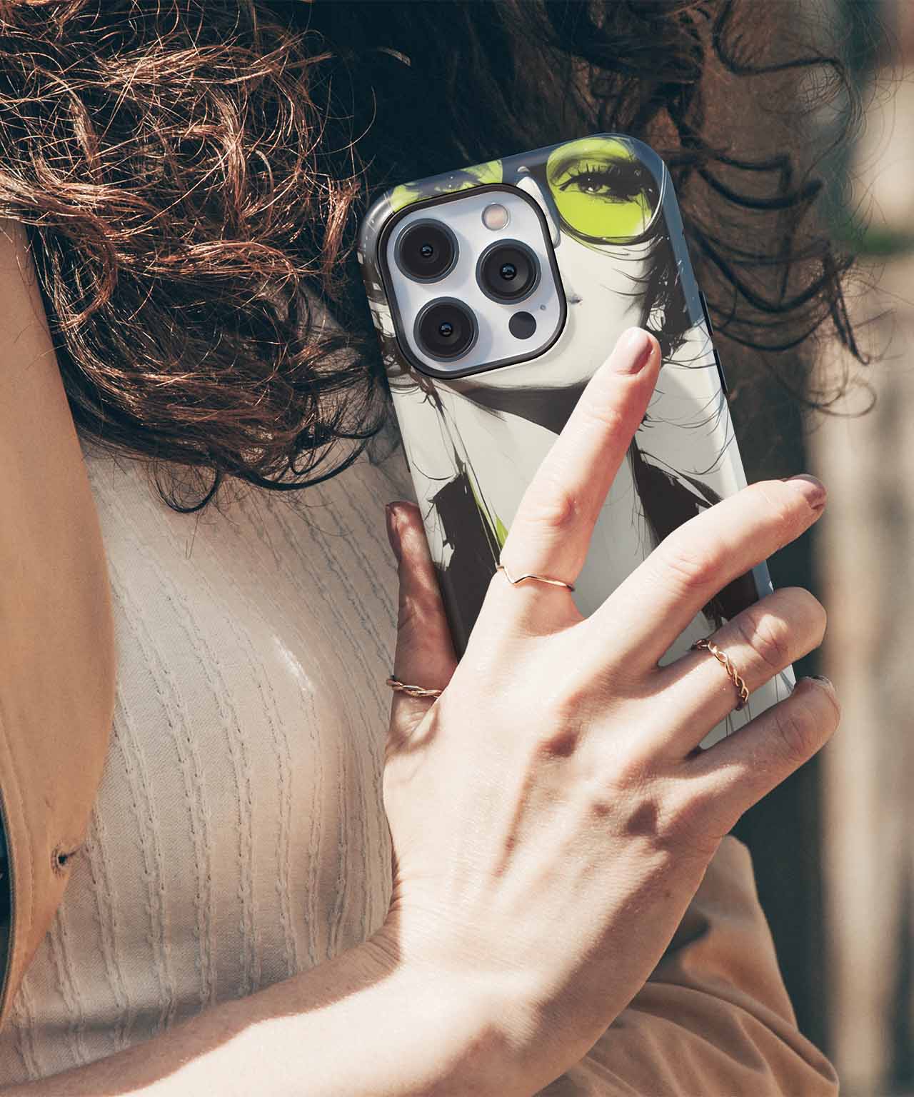 Chic Fashionista with Bold Glasses iPhone case Case Cazify - Delivery Canada