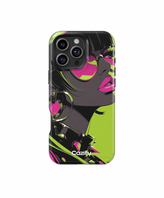 Chic Neon Queen Strikes a Pose iPhone case Case Cazify - Delivery Canada