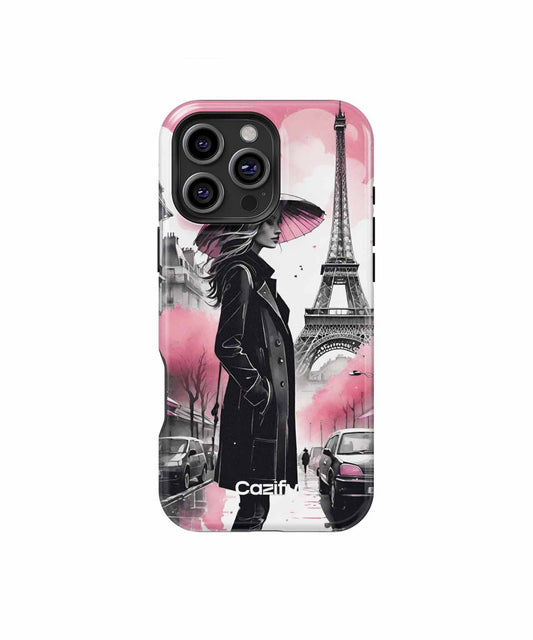 Chic Parisian Dream with Pink Blossoms iPhone case Case Cazify - Delivery Canada