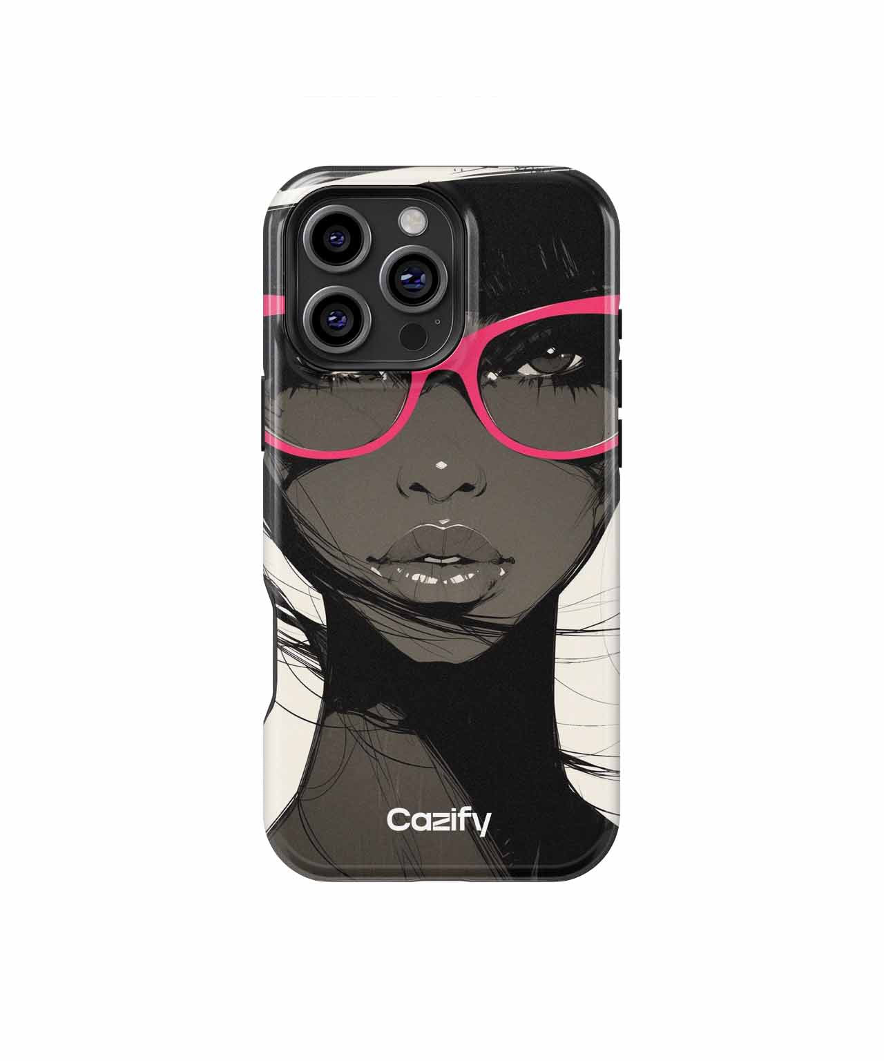 Chic Sassy Diva with Pink Glasses iPhone case Case Cazify - Delivery Canada