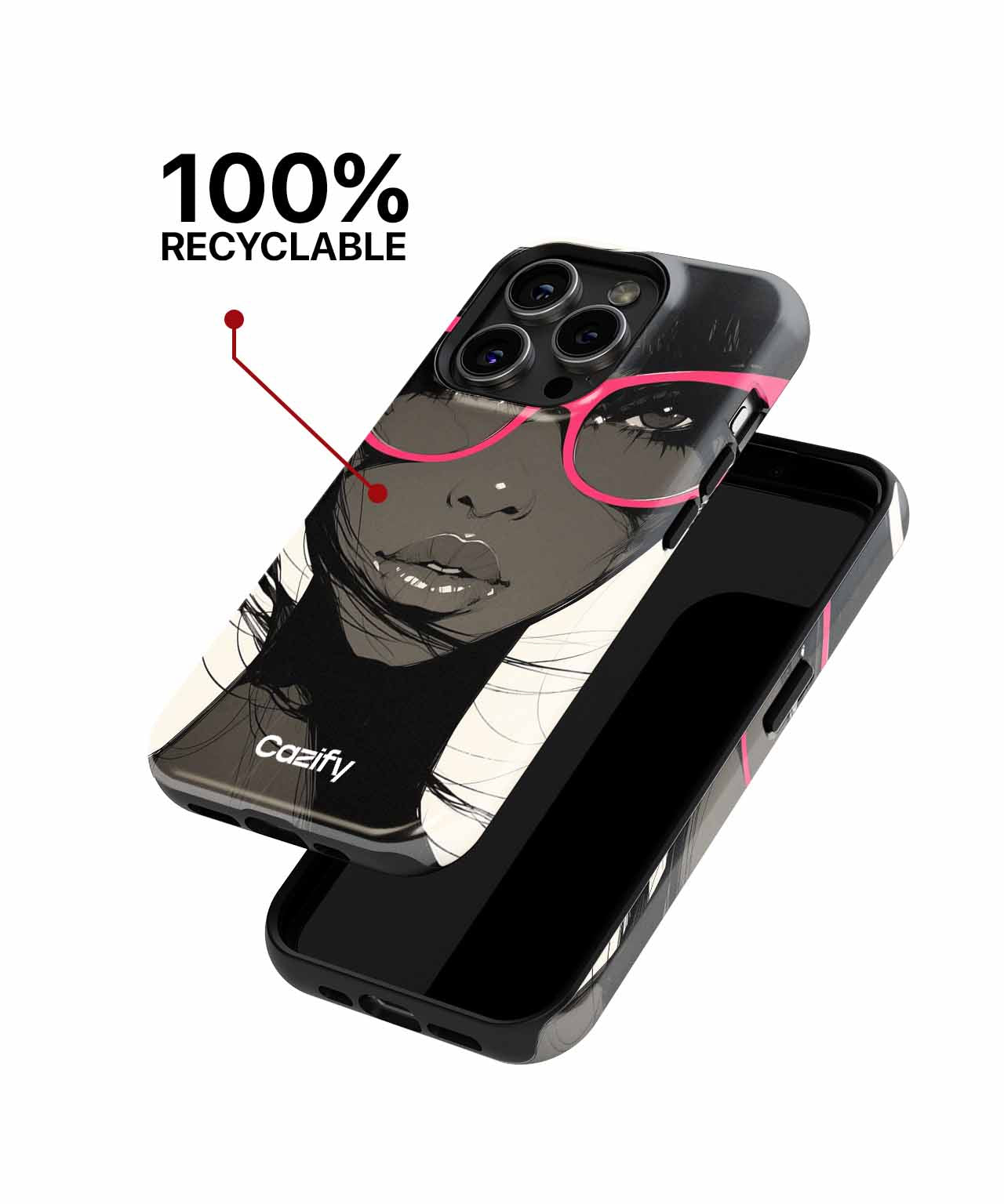 Chic Sassy Diva with Pink Glasses iPhone case Case Cazify - Delivery Canada
