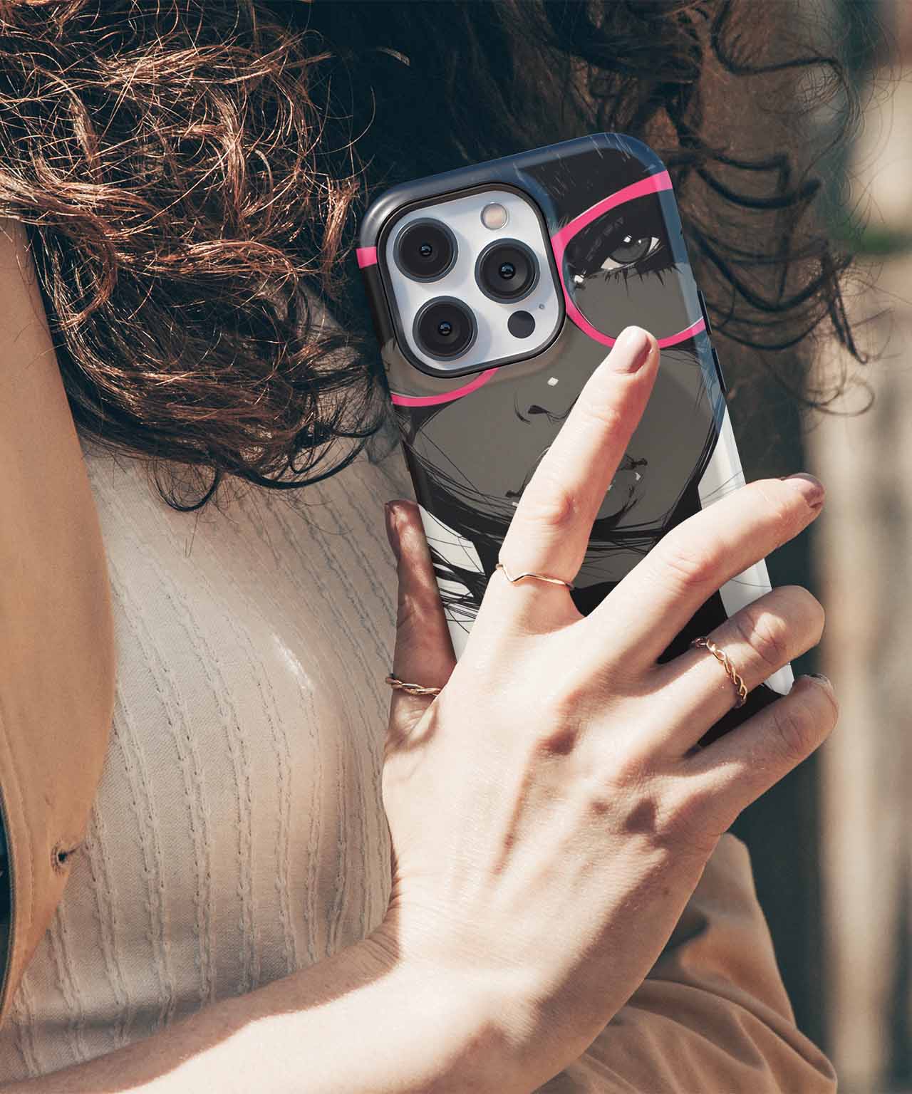 Chic Sassy Diva with Pink Glasses iPhone case Case Cazify - Delivery Canada