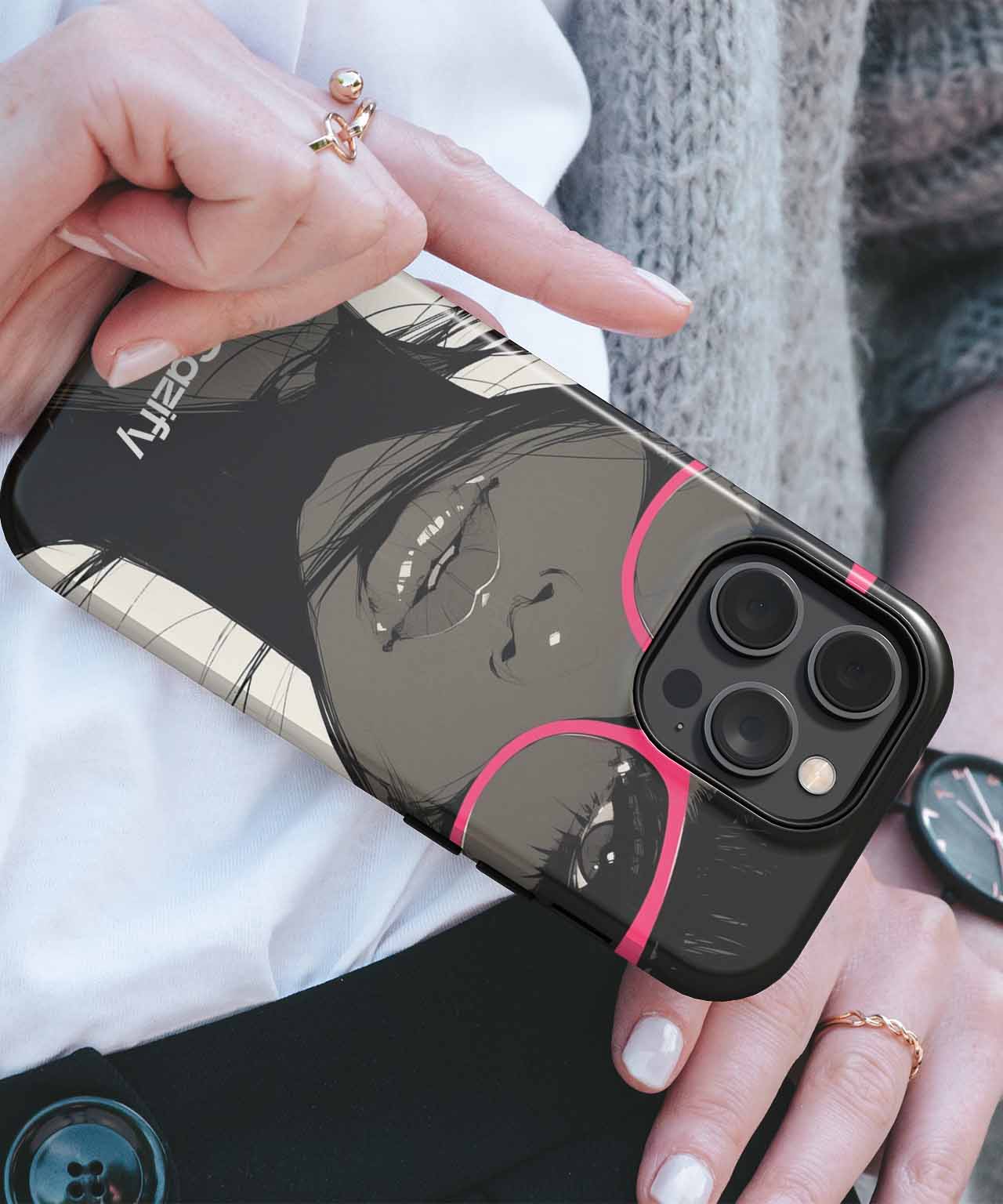 Chic Sassy Diva with Pink Glasses iPhone case Case Cazify - Delivery Canada