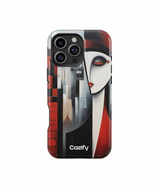 Chic Urban Lady in Abstract City iPhone case Case Cazify - Delivery Canada