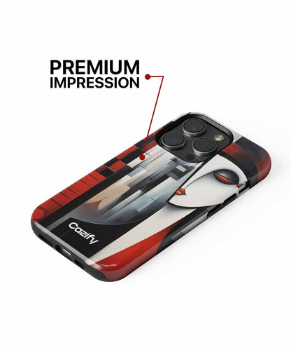 Chic Urban Lady in Abstract City iPhone case Case Cazify - Delivery Canada