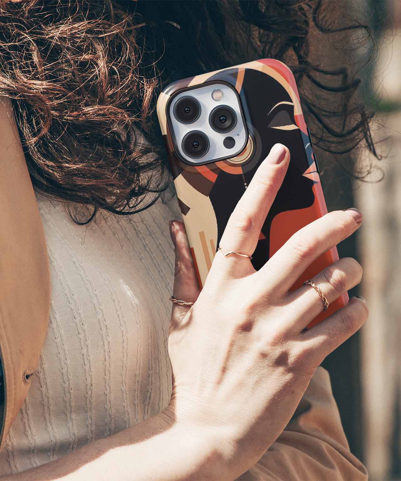 Chic Woman in Vibrant Sound Waves iPhone case Case Cazify - Delivery Canada