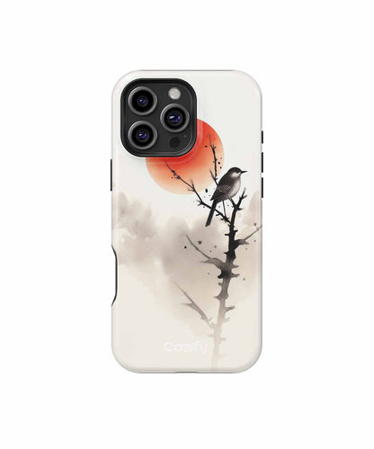 Chirpy Bird Enjoying a Sunset iPhone case Case Cazify - Delivery Canada