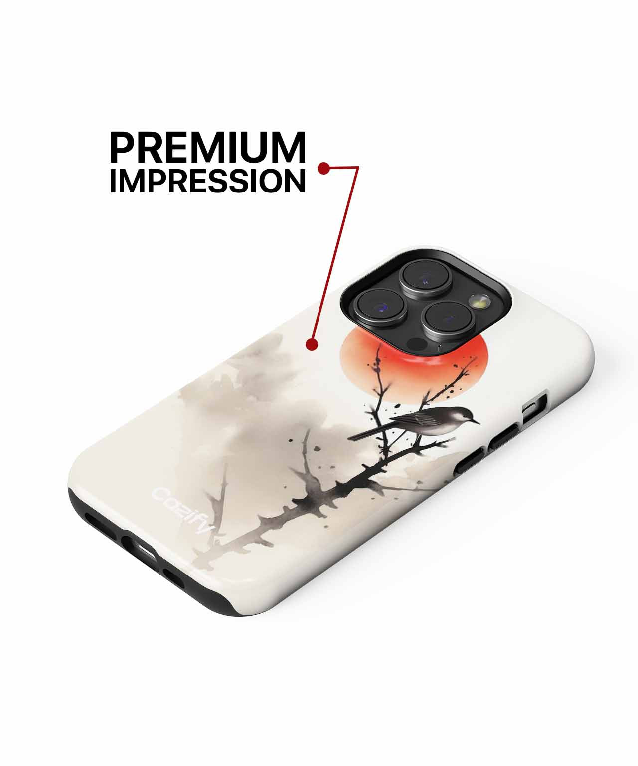Chirpy Bird Enjoying a Sunset iPhone case Case Cazify - Delivery Canada