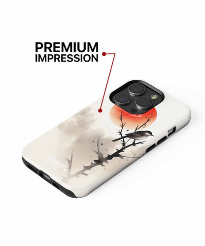 Chirpy Bird Enjoying a Sunset iPhone case Case Cazify - Delivery Canada