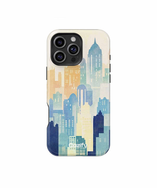 Cityscape Dreaming in Watercolor Hues iPhone case Case Cazify - Delivery Canada