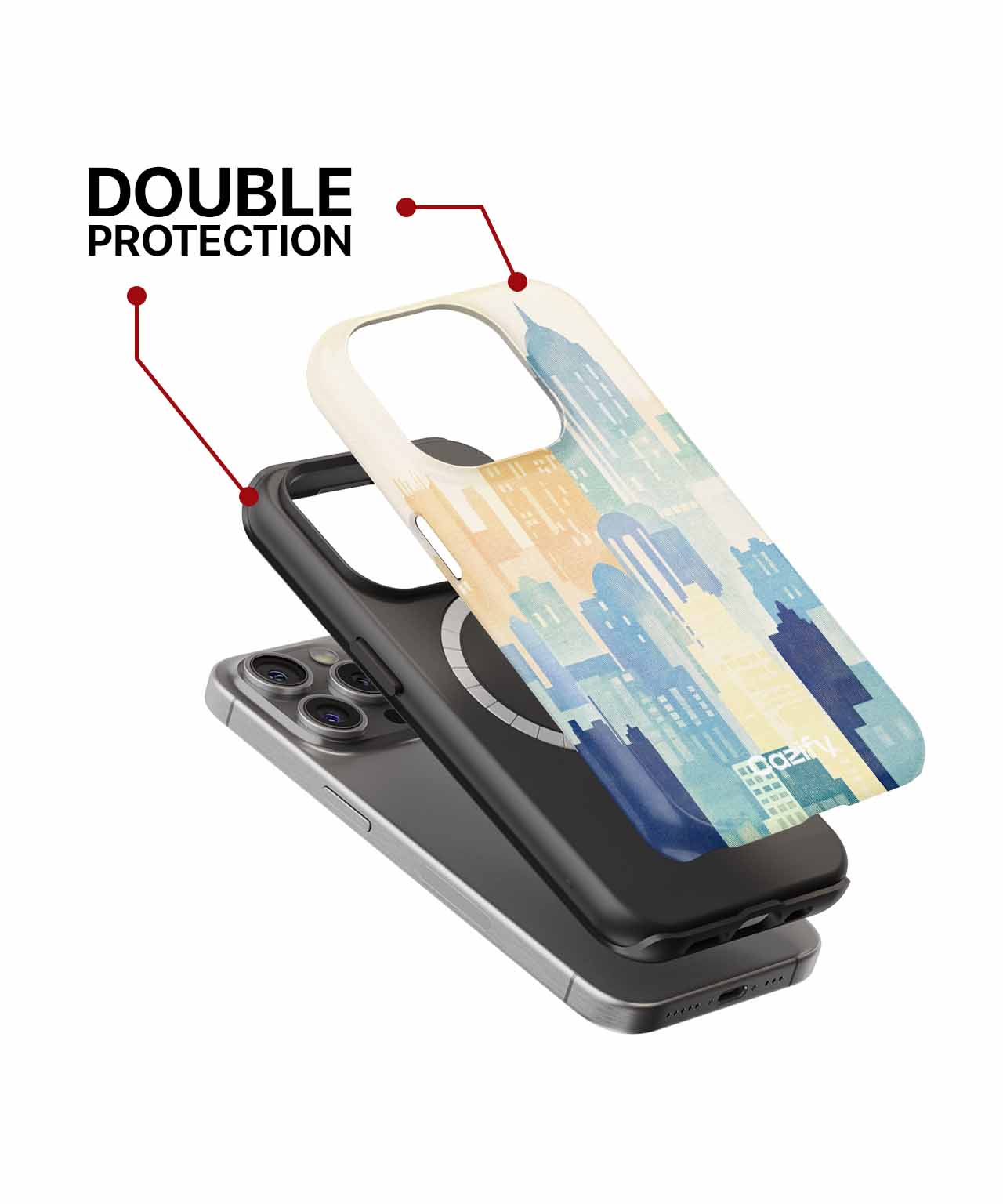 Cityscape Dreaming in Watercolor Hues iPhone case Case Cazify - Delivery Canada