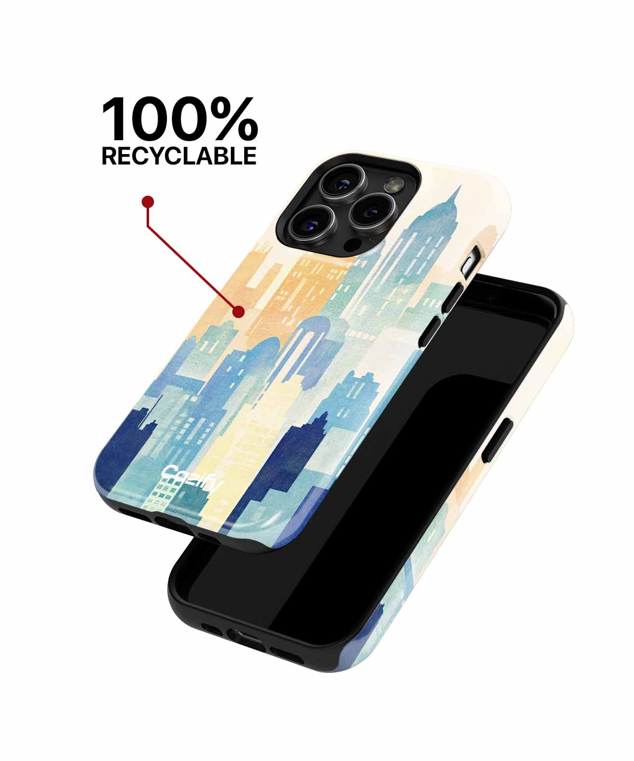 Cityscape Dreaming in Watercolor Hues iPhone case Case Cazify - Delivery Canada