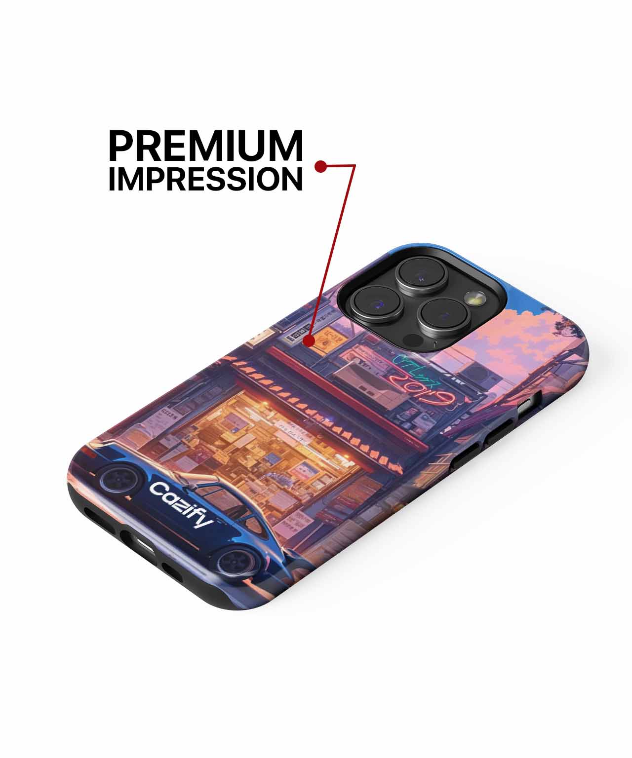 Classic Car Adventure in Neon City iPhone case Case Cazify - Delivery Canada