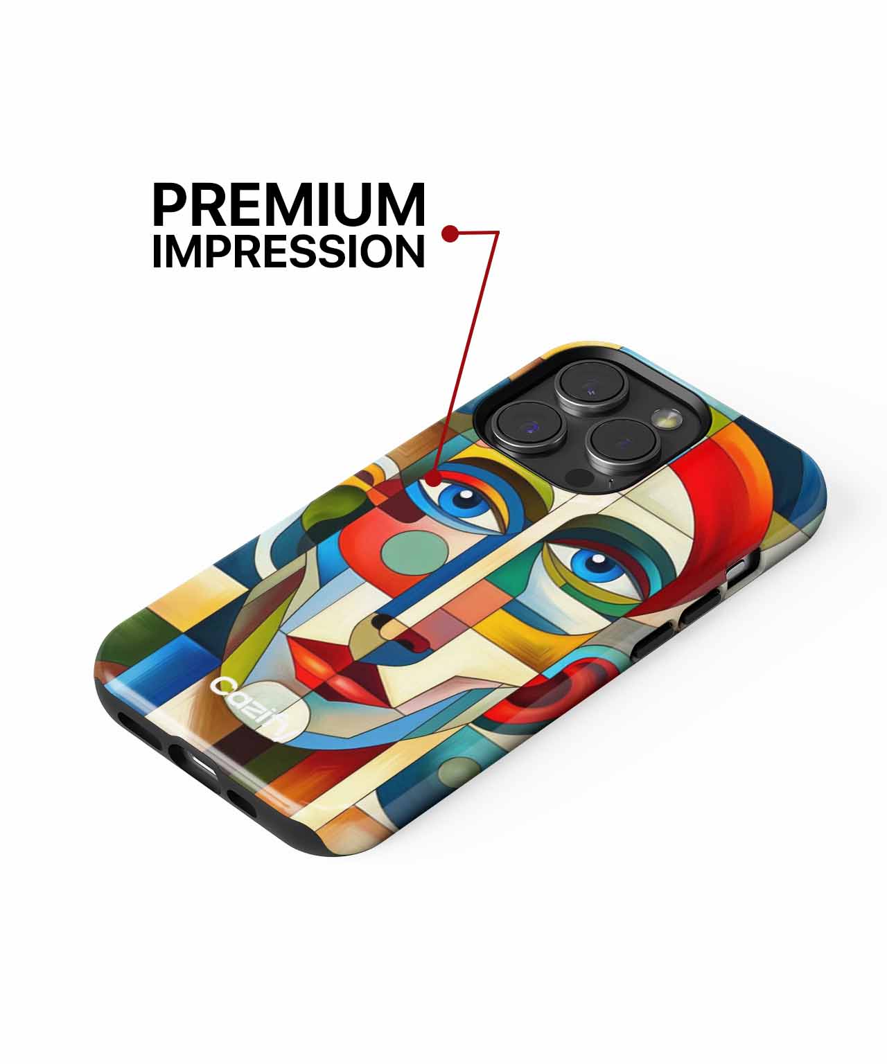 Colorful Abstract Face with Quirky Charm iPhone case Case Cazify - Delivery Canada