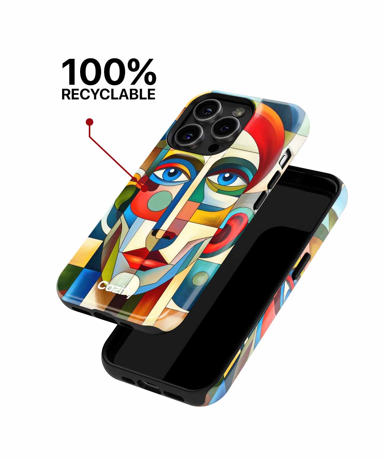 Colorful Abstract Face with Quirky Charm iPhone case Case Cazify - Delivery Canada