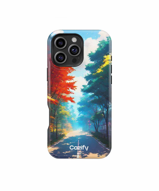Colorful Autumn Adventure Down the Road iPhone case Case Cazify - Delivery Canada