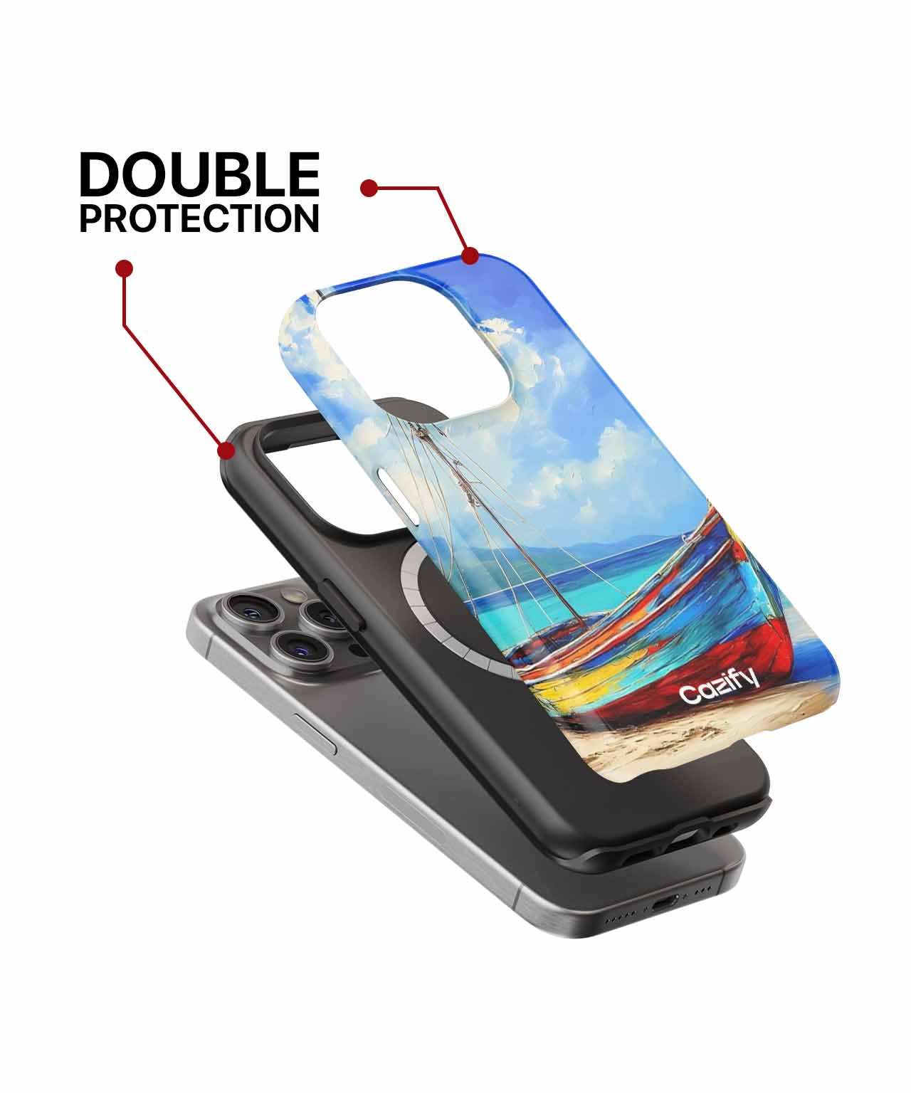 Colorful Beach Boat on a Sunny Day iPhone case Case Cazify - Delivery Canada
