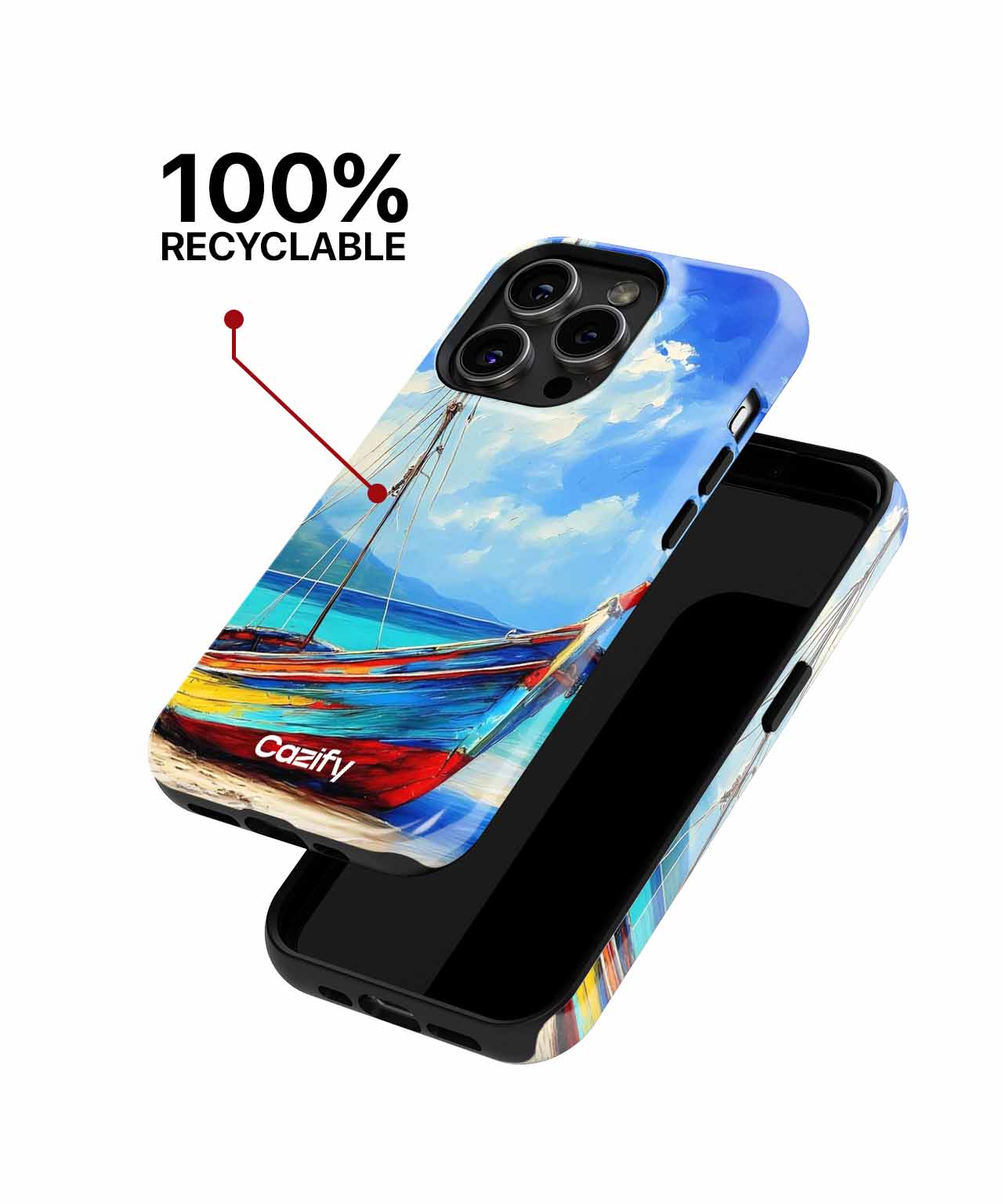 Colorful Beach Boat on a Sunny Day iPhone case Case Cazify - Delivery Canada