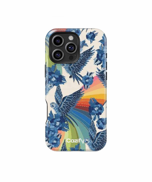 Colorful Birds and Blooming Flowers Dance iPhone case Case Cazify - Delivery Canada