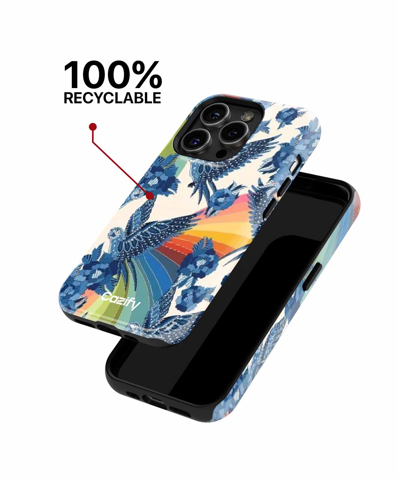 Colorful Birds and Blooming Flowers Dance iPhone case Case Cazify - Delivery Canada
