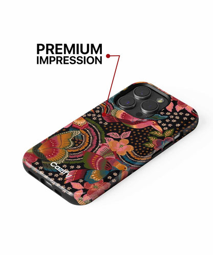 Colorful Birds and Blooms Dance Together iPhone case Case Cazify - Delivery Canada