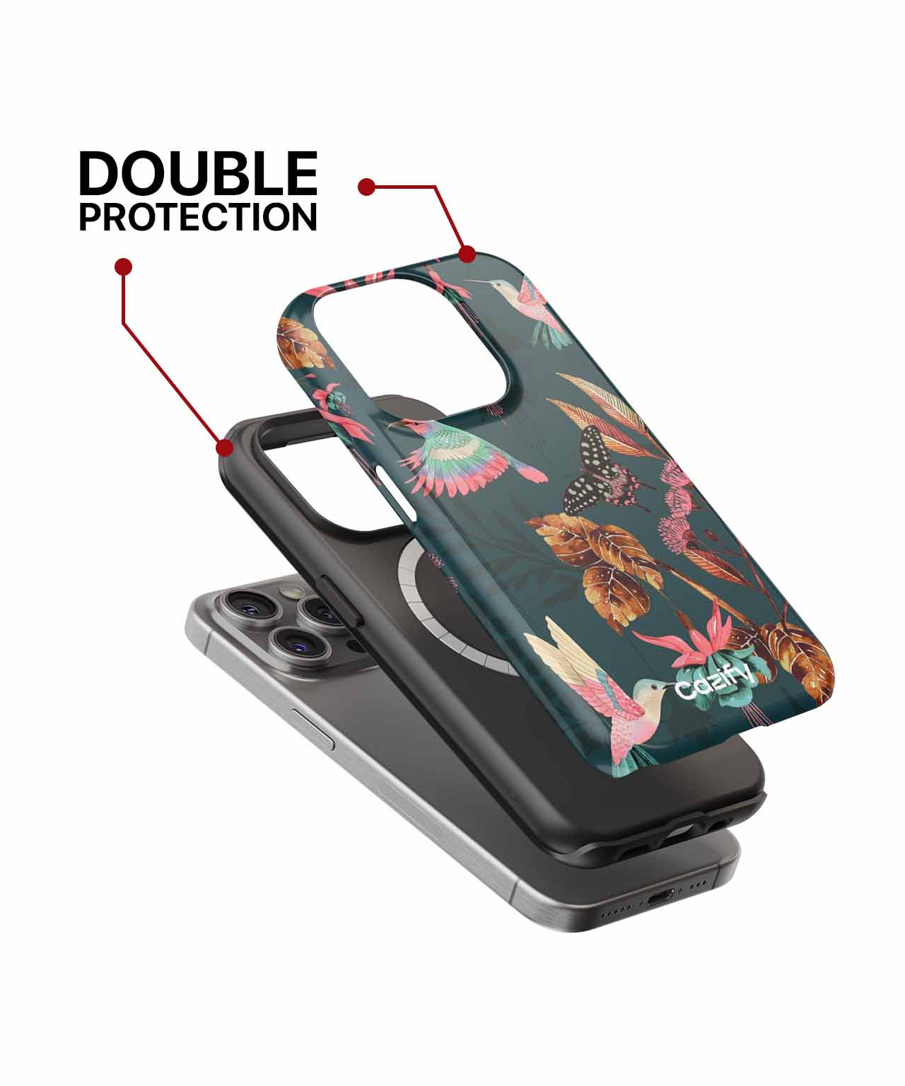 Colorful Birds and Tropical Vibes Fluttering iPhone case Case Cazify - Delivery Canada
